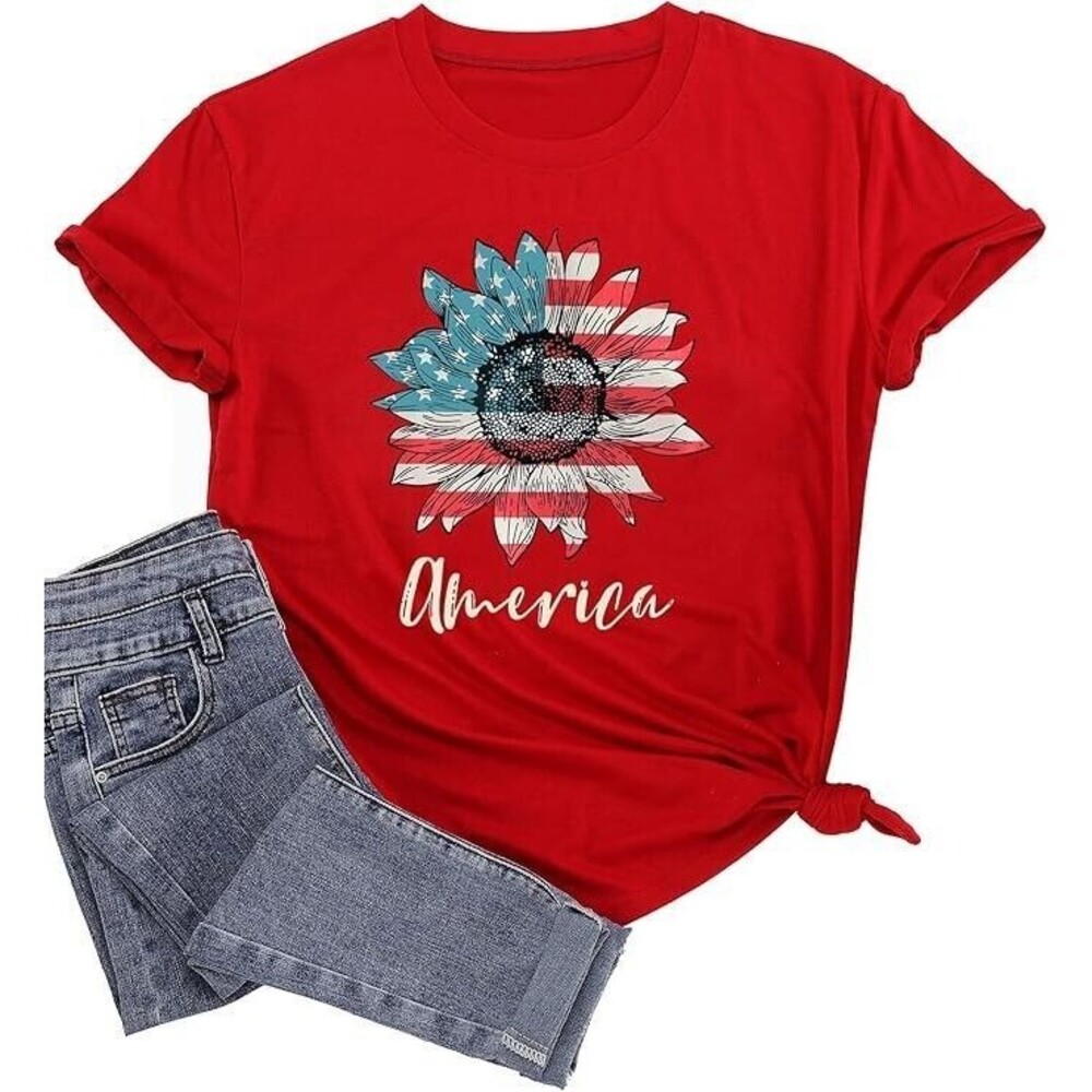 ❤️ New Patriotic Sunflower T-Shirt – America Flag Graphic – Size Small (NWT) - Picture 5 of 9